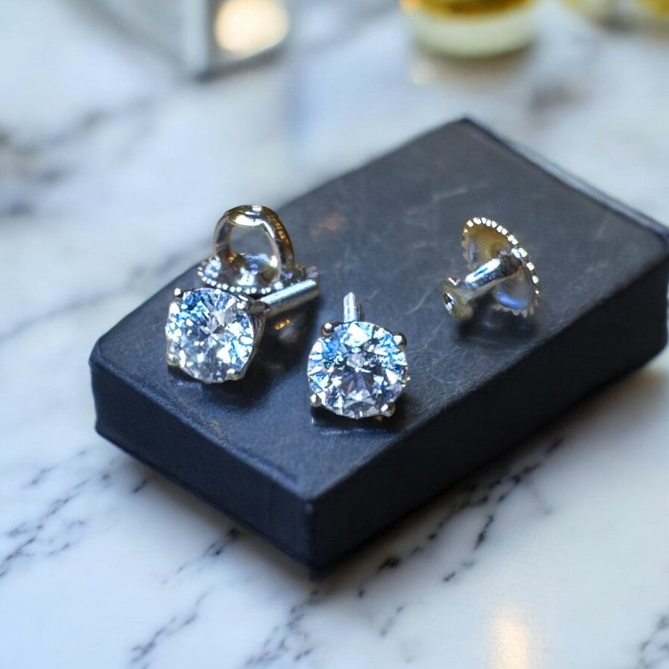 14k White 0.65ct Lab Grown Diamond Studs VS1-2 G-H