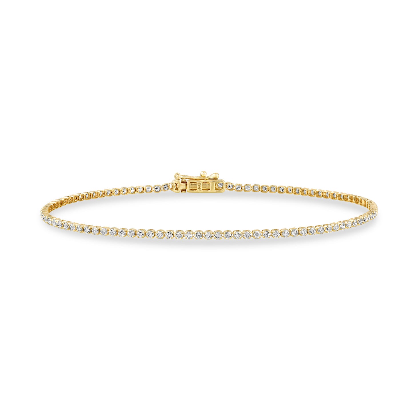 Sophisticated 4.00 CTW Lab-Grown Diamond Flexible Bangle in 14K Yellow Gold