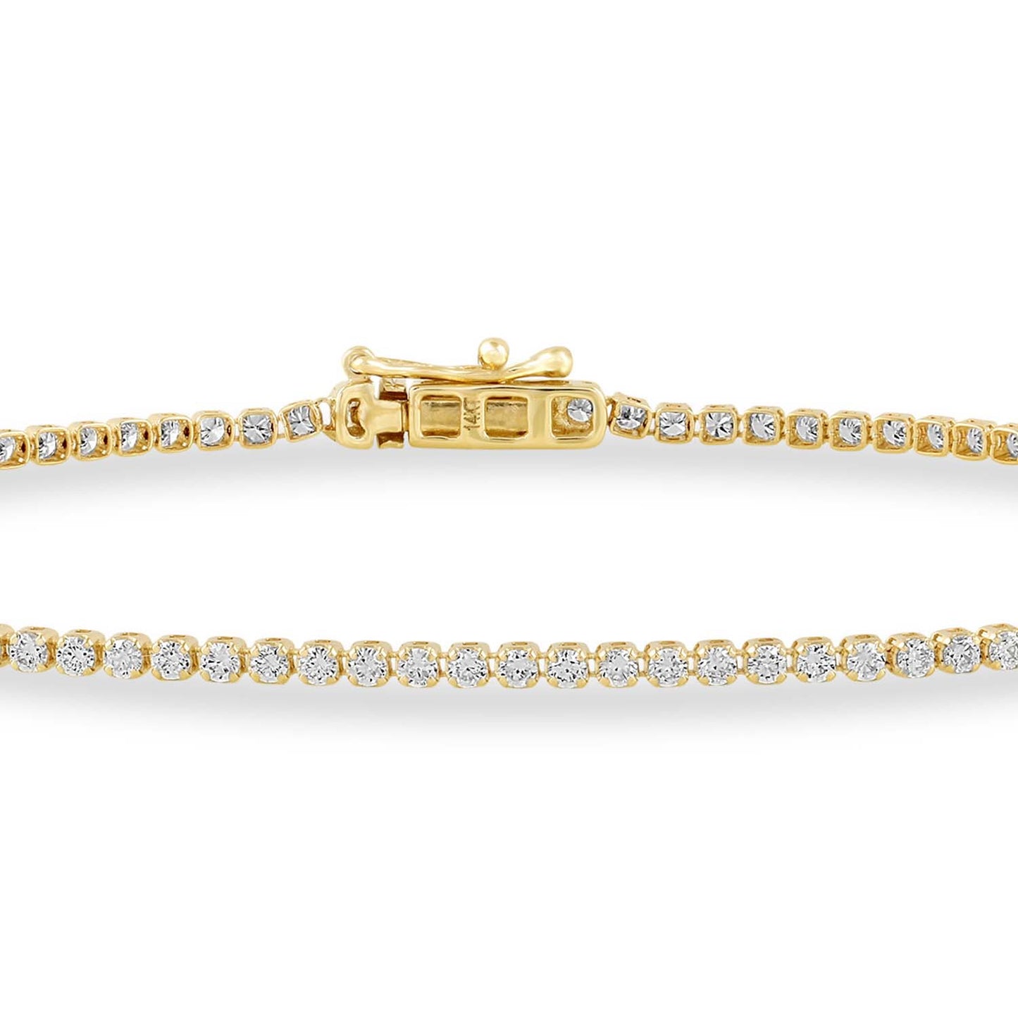 Sophisticated 4.00 CTW Lab-Grown Diamond Flexible Bangle in 14K Yellow Gold