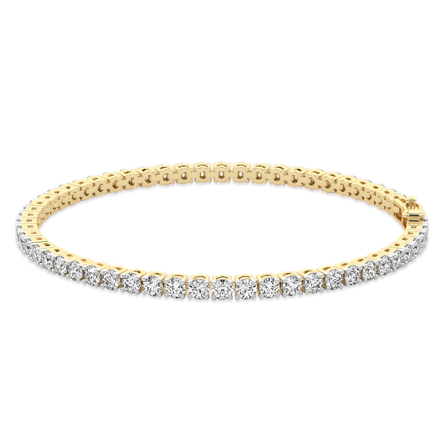 Sophisticated 4.00 CTW Lab-Grown Diamond Flexible Bangle in 14K Yellow Gold