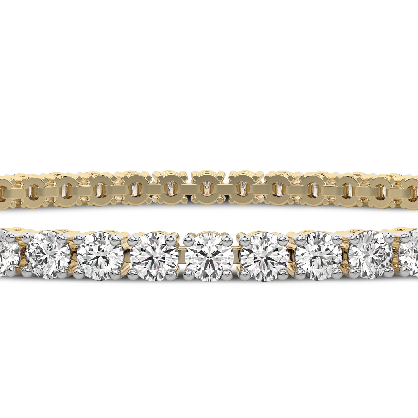 Sophisticated 4.00 CTW Lab-Grown Diamond Flexible Bangle in 14K Yellow Gold