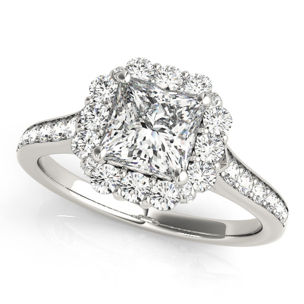 Magnificent 2.10ct F VS1 Princess Cut Lab-Grown Diamond Halo Engagement Ring in 14K Gold