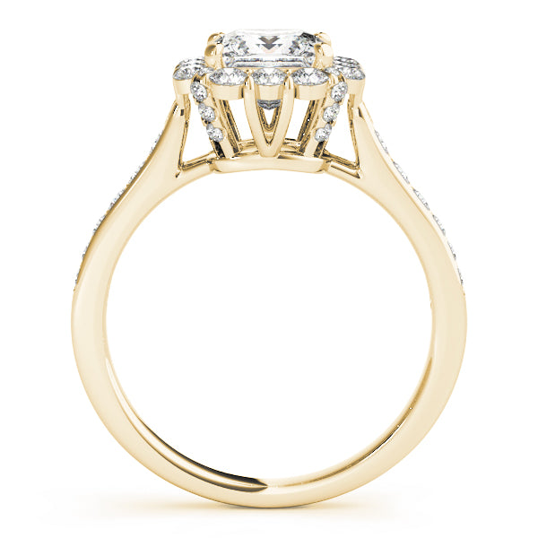 Magnificent 2.10ct F VS1 Princess Cut Lab-Grown Diamond Halo Engagement Ring in 14K Gold