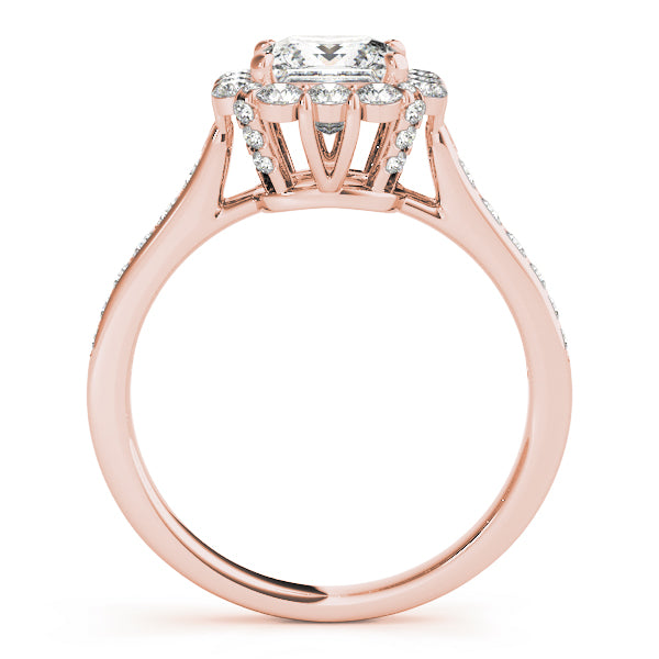 Magnificent 2.10ct F VS1 Princess Cut Lab-Grown Diamond Halo Engagement Ring in 14K Gold