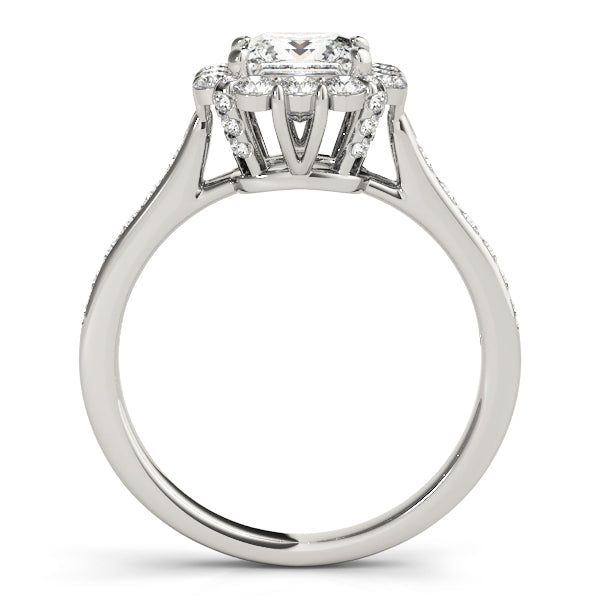 Magnificent 2.10ct F VS1 Princess Cut Lab-Grown Diamond Halo Engagement Ring in 14K Gold