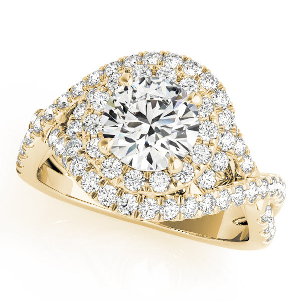 Glowing 1.00ct F VS1 Sparkling Round Lab-Grown Diamond Halo Engagement Ring in 14K Gold