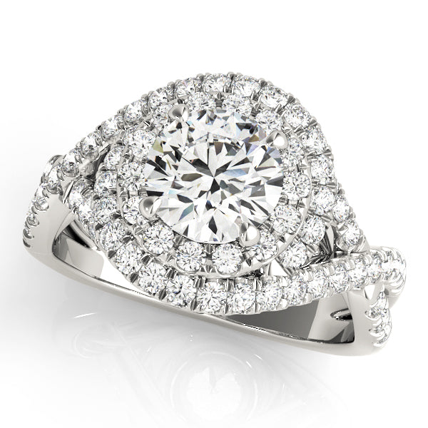 Glowing 1.00ct F VS1 Sparkling Round Lab-Grown Diamond Halo Engagement Ring in 14K Gold