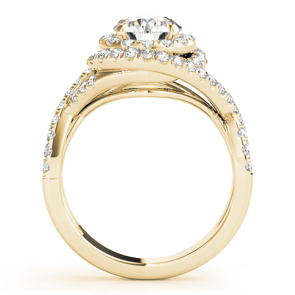 Glowing 1.00ct F VS1 Sparkling Round Lab-Grown Diamond Halo Engagement Ring in 14K Gold