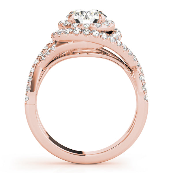 Glowing 1.00ct F VS1 Sparkling Round Lab-Grown Diamond Halo Engagement Ring in 14K Gold