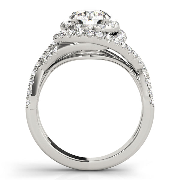 Glowing 1.00ct F VS1 Sparkling Round Lab-Grown Diamond Halo Engagement Ring in 14K Gold