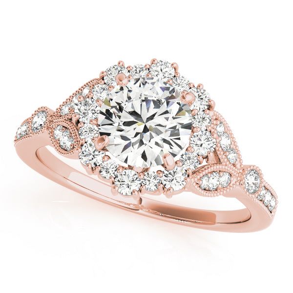 1.50ct F VS1 Dreamy Round Lab-Grown Diamond Halo Engagement Ring in 14K Gold