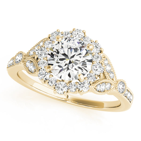 1.50ct F VS1 Dreamy Round Lab-Grown Diamond Halo Engagement Ring in 14K Gold