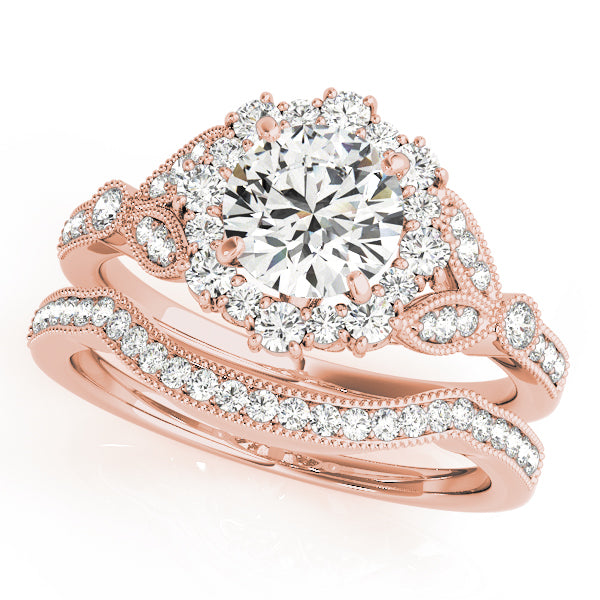 1.50ct F VS1 Dreamy Round Lab-Grown Diamond Halo Engagement Ring in 14K Gold