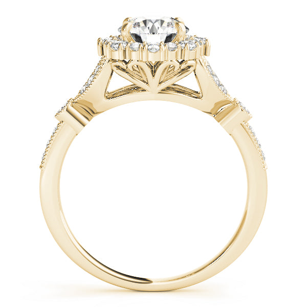 1.50ct F VS1 Dreamy Round Lab-Grown Diamond Halo Engagement Ring in 14K Gold