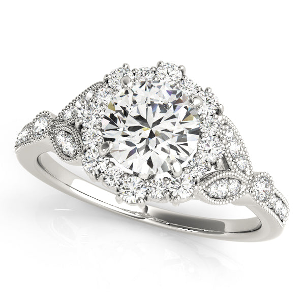 1.50ct F VS1 Dreamy Round Lab-Grown Diamond Halo Engagement Ring in 14K Gold