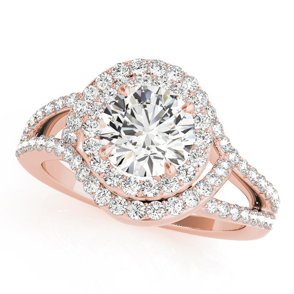Luminous 1.00ct F VS1 Round Lab-Grown Diamond Halo Engagement Ring in 14K Gold