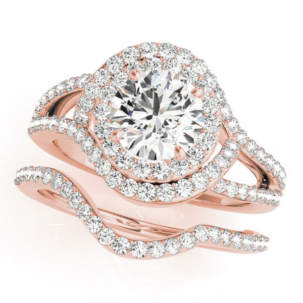 Luminous 1.00ct F VS1 Round Lab-Grown Diamond Halo Engagement Ring in 14K Gold