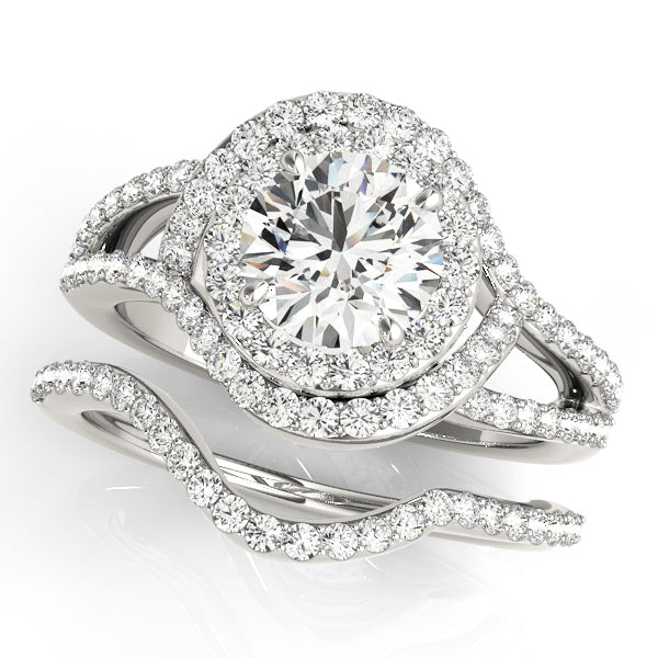 Luminous 1.00ct F VS1 Round Lab-Grown Diamond Halo Engagement Ring in 14K Gold