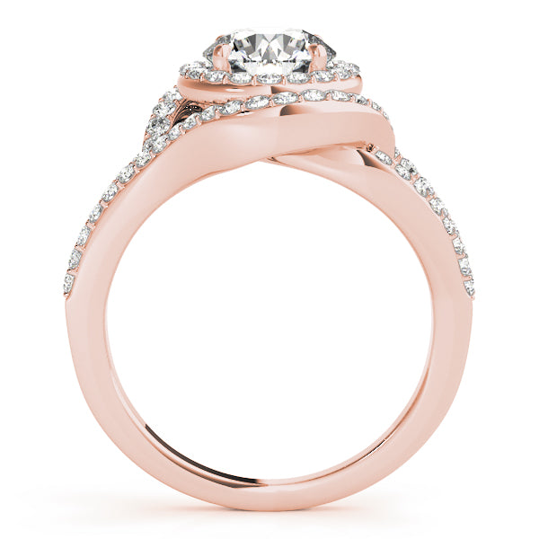 Luminous 1.00ct F VS1 Round Lab-Grown Diamond Halo Engagement Ring in 14K Gold