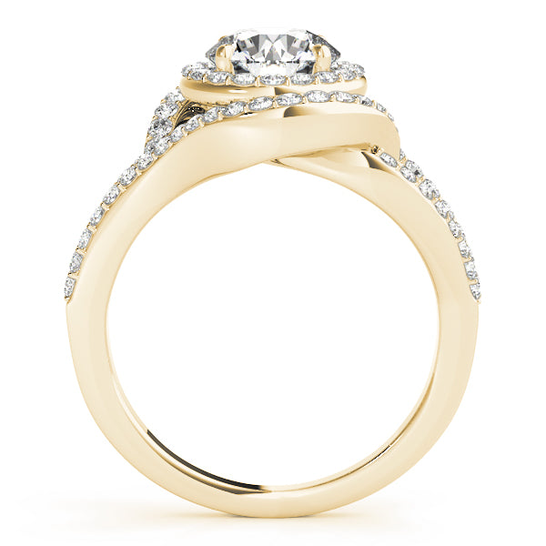 Luminous 1.00ct F VS1 Round Lab-Grown Diamond Halo Engagement Ring in 14K Gold