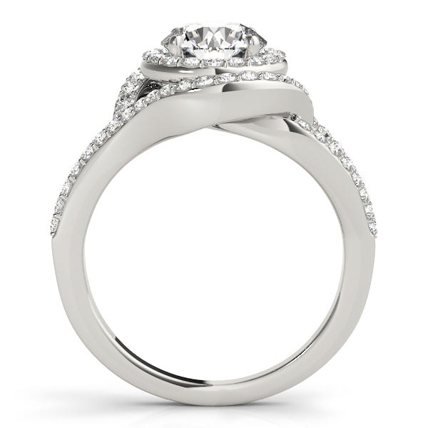 Luminous 1.00ct F VS1 Round Lab-Grown Diamond Halo Engagement Ring in 14K Gold