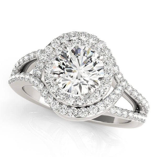 Luminous 1.00ct F VS1 Round Lab-Grown Diamond Halo Engagement Ring in 14K Gold