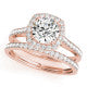 2.00ct F VS1 Round Lab-Grown Diamond Halo Engagement Ring in 14K Gold