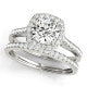2.00ct F VS1 Round Lab-Grown Diamond Halo Engagement Ring in 14K Gold