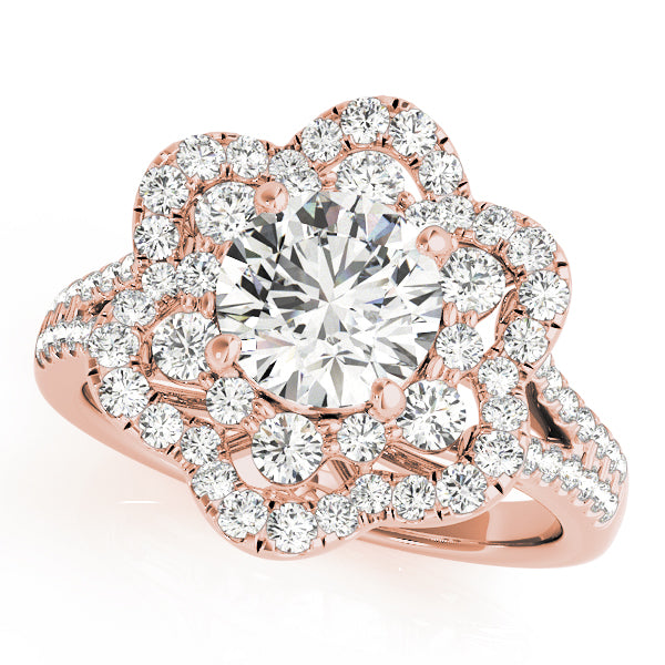 2.00ct F VS1 Striking Round Lab-Grown Diamond Halo Engagement Ring in 14K Gold