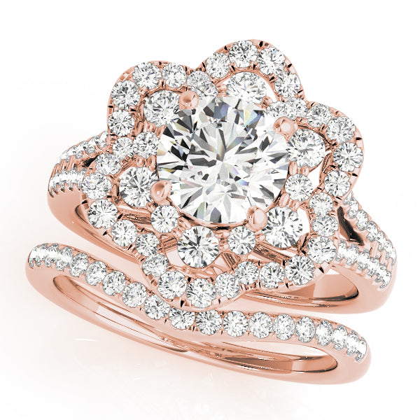 2.00ct F VS1 Striking Round Lab-Grown Diamond Halo Engagement Ring in 14K Gold
