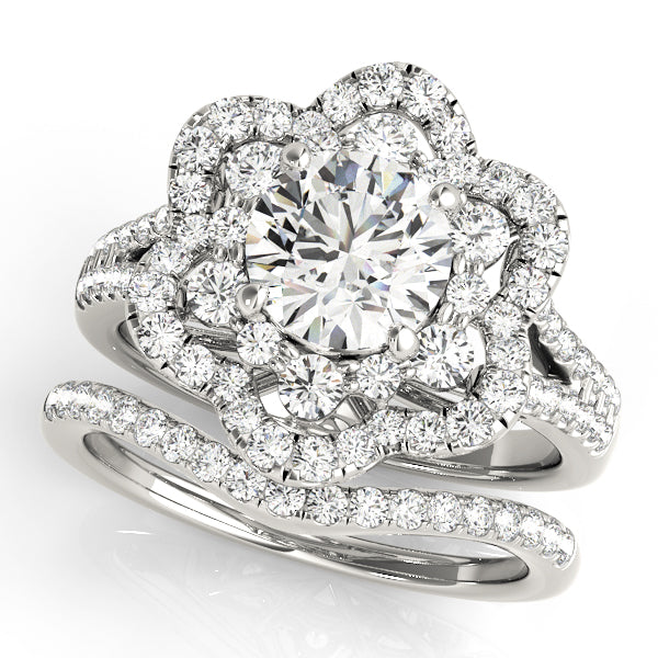 2.00ct F VS1 Striking Round Lab-Grown Diamond Halo Engagement Ring in 14K Gold