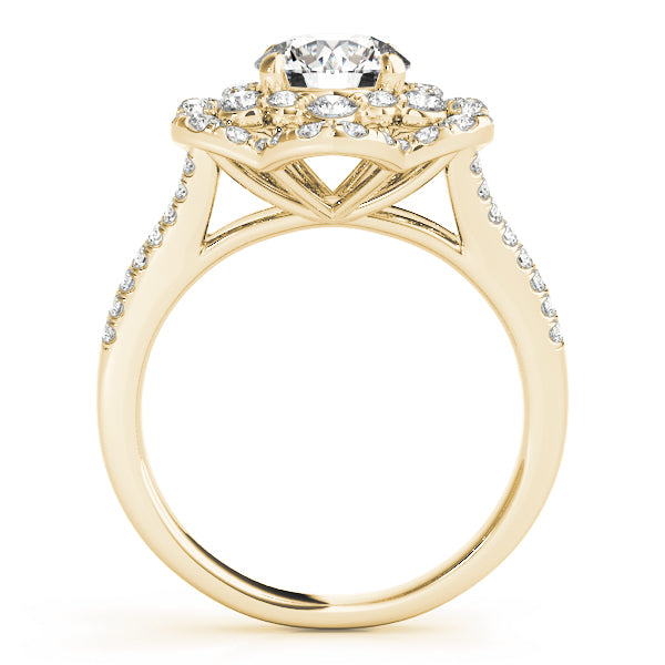 2.00ct F VS1 Striking Round Lab-Grown Diamond Halo Engagement Ring in 14K Gold