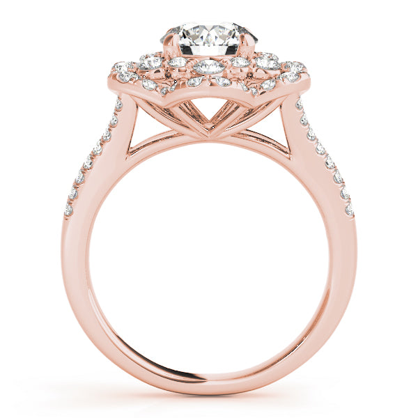 2.00ct F VS1 Striking Round Lab-Grown Diamond Halo Engagement Ring in 14K Gold