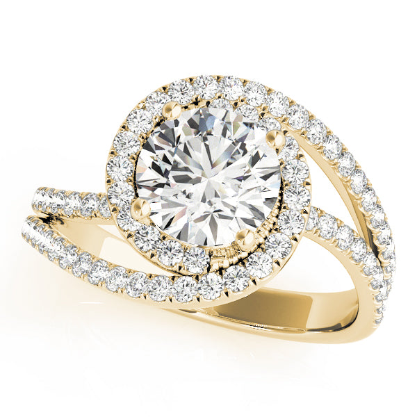 2.00ct F VS1 Fiery Round Lab-Grown Diamond Halo Engagement Ring in 14K Gold