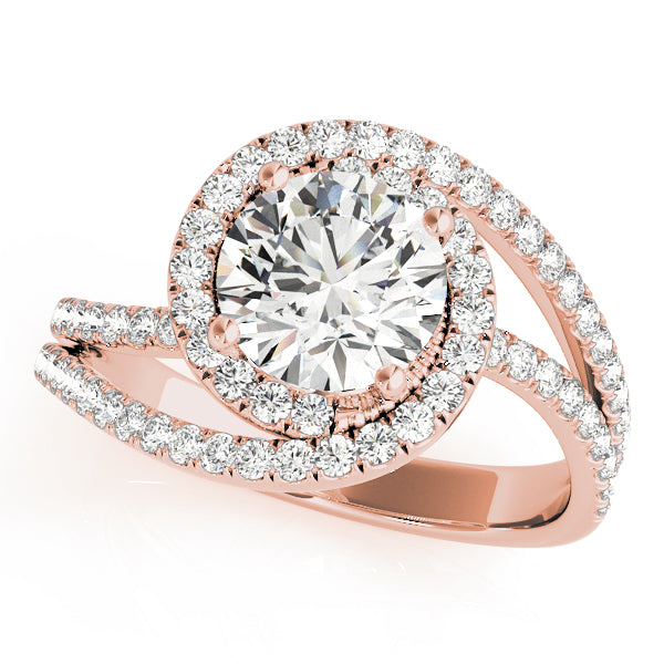 2.00ct F VS1 Fiery Round Lab-Grown Diamond Halo Engagement Ring in 14K Gold