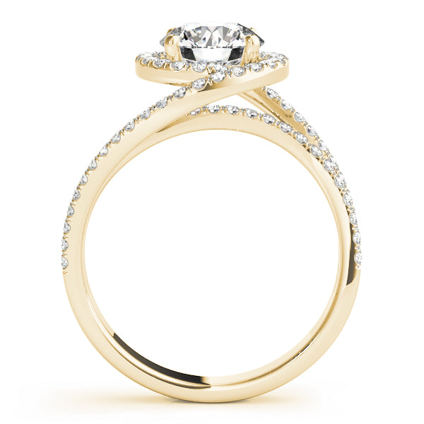 2.00ct F VS1 Fiery Round Lab-Grown Diamond Halo Engagement Ring in 14K Gold