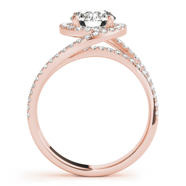 2.00ct F VS1 Fiery Round Lab-Grown Diamond Halo Engagement Ring in 14K Gold
