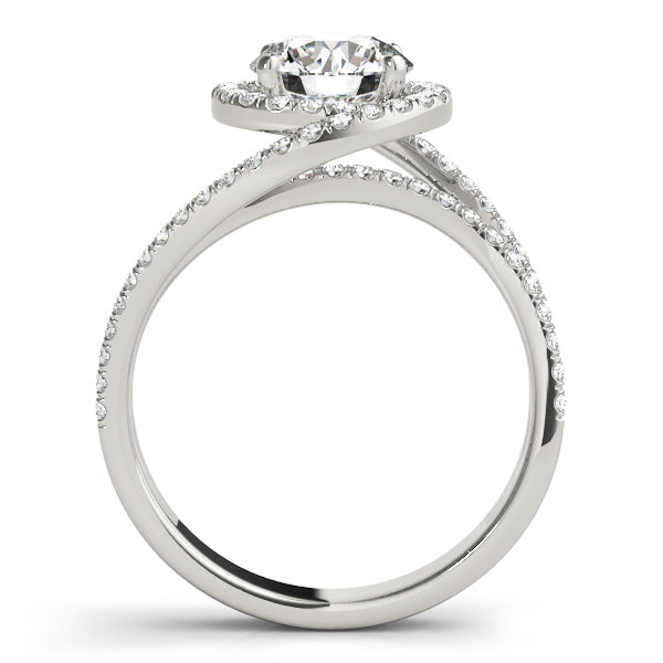 2.00ct F VS1 Fiery Round Lab-Grown Diamond Halo Engagement Ring in 14K Gold