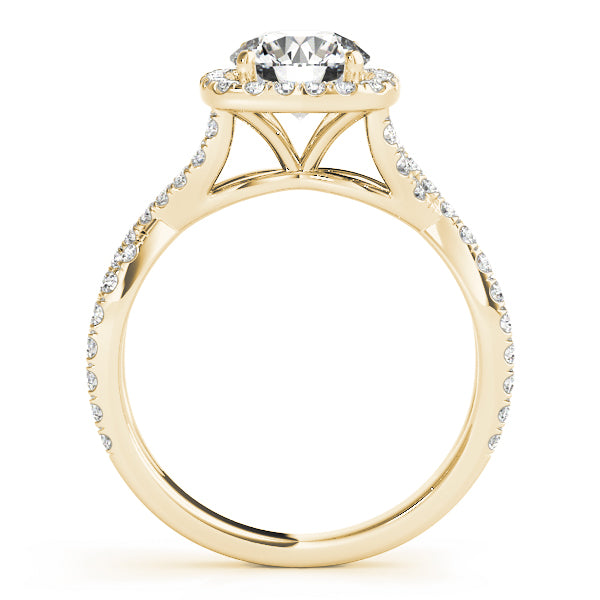 1.00ct F VS1 Enchanting Round Lab-Grown Diamond Halo Engagement Ring in 14K Gold