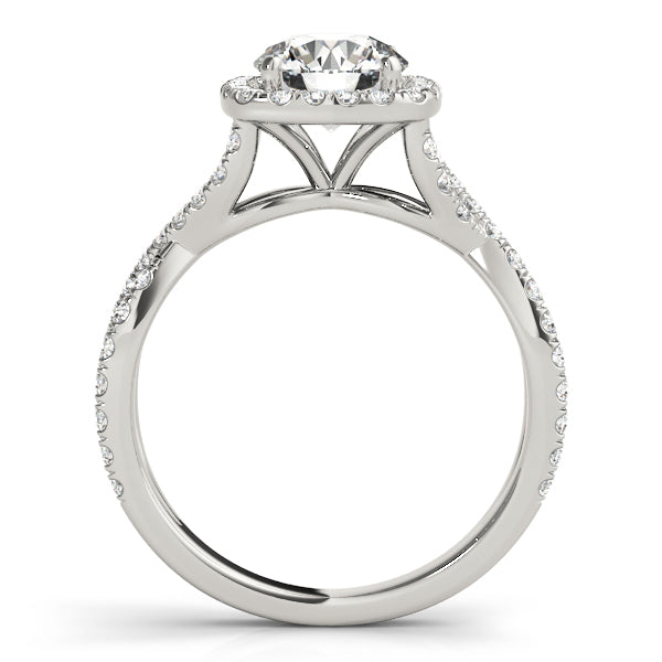 1.00ct F VS1 Enchanting Round Lab-Grown Diamond Halo Engagement Ring in 14K Gold