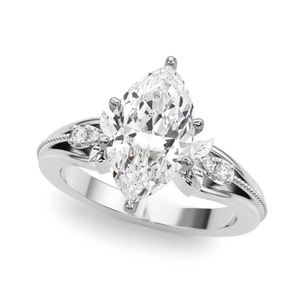 Majestic 2.00ct F VS1 Marquise-Cut Lab-Grown Diamond Halo Engagement Ring in 14K Gold