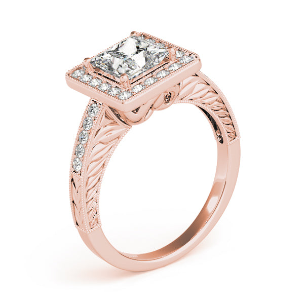 Graceful 2.10ct F VS1 Princess Cut Lab-Grown Diamond Halo Engagement Ring in 14K Gold