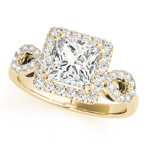 Exquisite Artisan 2.10ct F VS1 Princess Cut Lab-Grown Diamond Halo Engagement Ring in 14K Gold