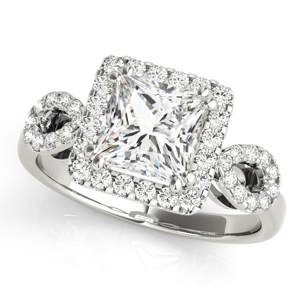 Exquisite Artisan 2.10ct F VS1 Princess Cut Lab-Grown Diamond Halo Engagement Ring in 14K Gold