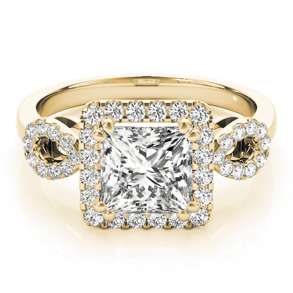 Exquisite Artisan 2.10ct F VS1 Princess Cut Lab-Grown Diamond Halo Engagement Ring in 14K Gold