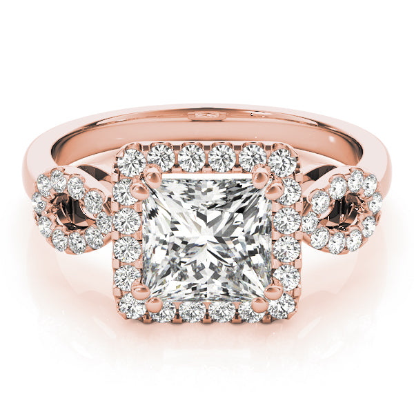 Exquisite Artisan 2.10ct F VS1 Princess Cut Lab-Grown Diamond Halo Engagement Ring in 14K Gold