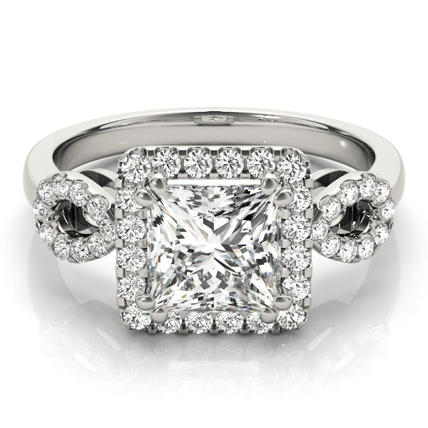 Exquisite Artisan 2.10ct F VS1 Princess Cut Lab-Grown Diamond Halo Engagement Ring in 14K Gold