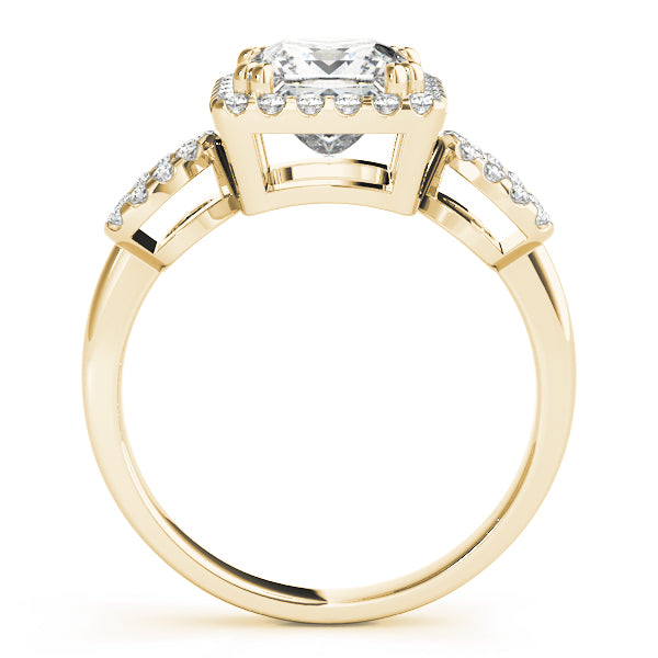 Exquisite Artisan 2.10ct F VS1 Princess Cut Lab-Grown Diamond Halo Engagement Ring in 14K Gold