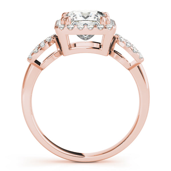 Exquisite Artisan 2.10ct F VS1 Princess Cut Lab-Grown Diamond Halo Engagement Ring in 14K Gold