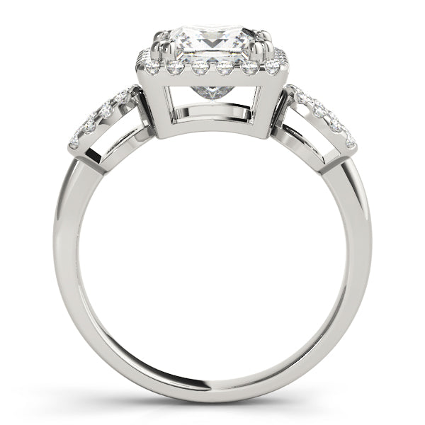 Exquisite Artisan 2.10ct F VS1 Princess Cut Lab-Grown Diamond Halo Engagement Ring in 14K Gold